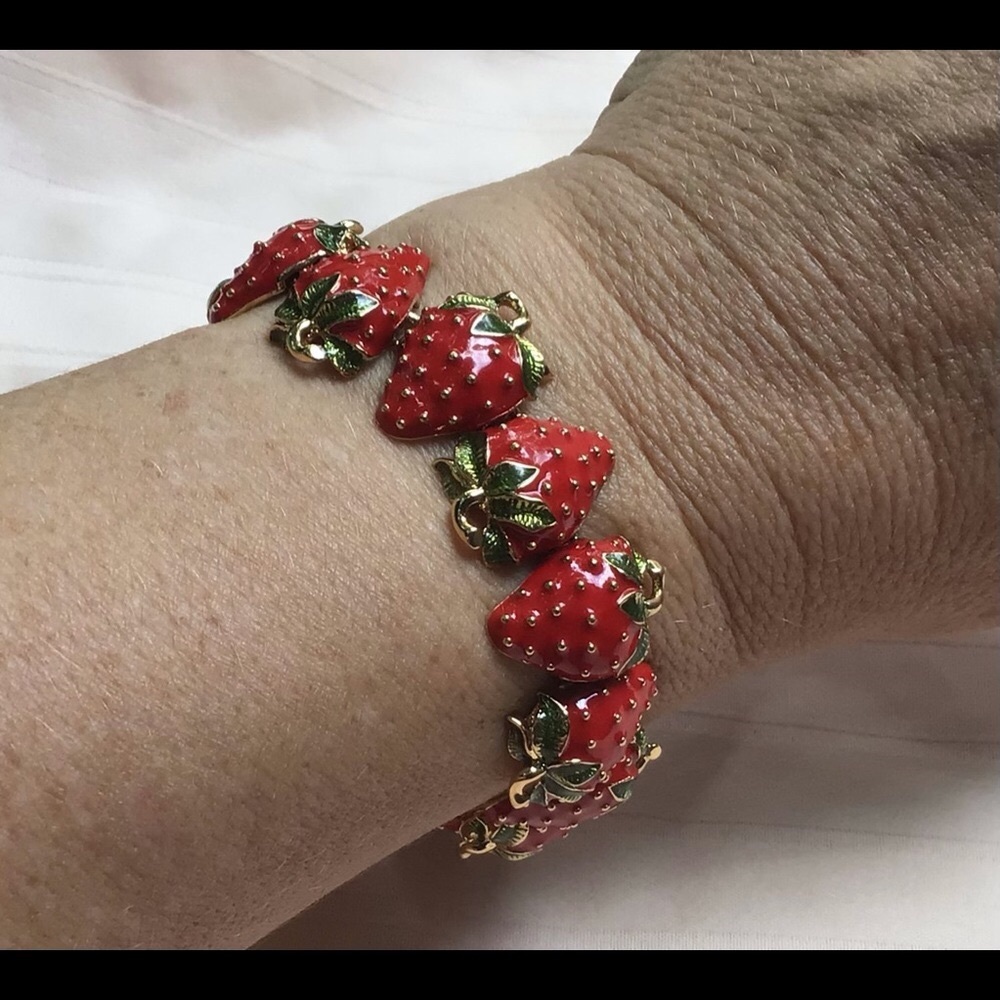 Kenneth Jay Lane Kjl Vintage Strawberry Link Brac… - image 7